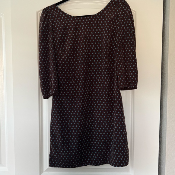 Pink Owl dress leaf zip up back small - Picture 2 of 4